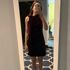 Vince Camuto purple velvet dress bow 2